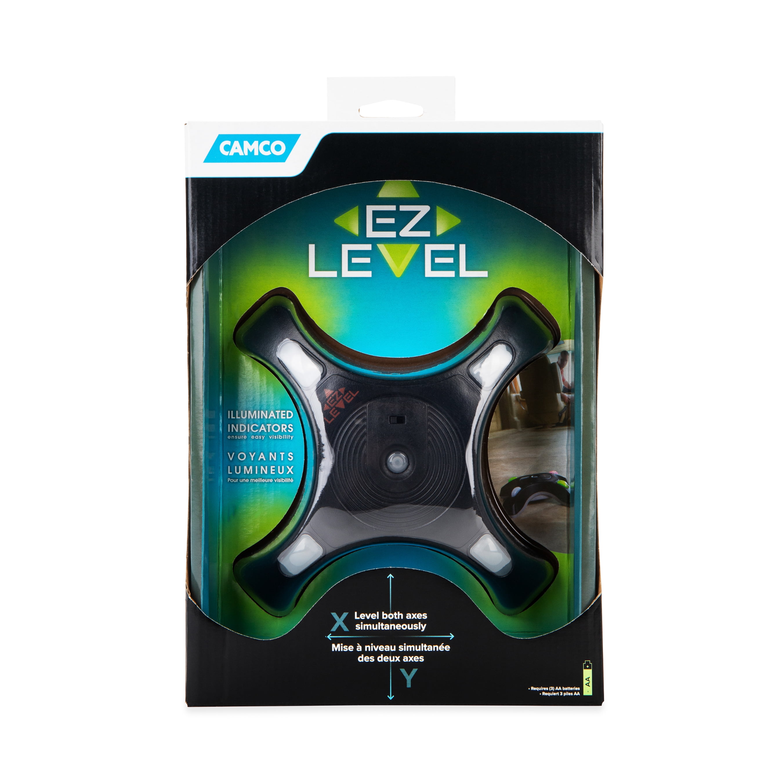 Camco RV EZ Level Dual Axis RV Leveling Black, 1Pack (25505
