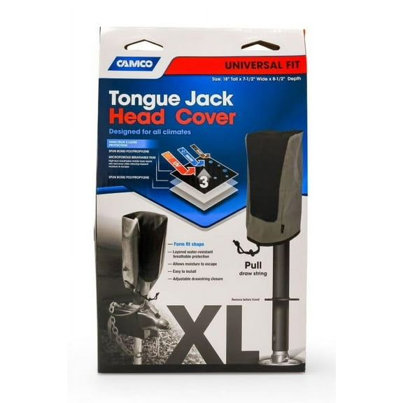 Camco Eaz-Lift Electric Trailer Tongue Jack Head Cover - Breathable - Multicolor, Polypropylene (48356)