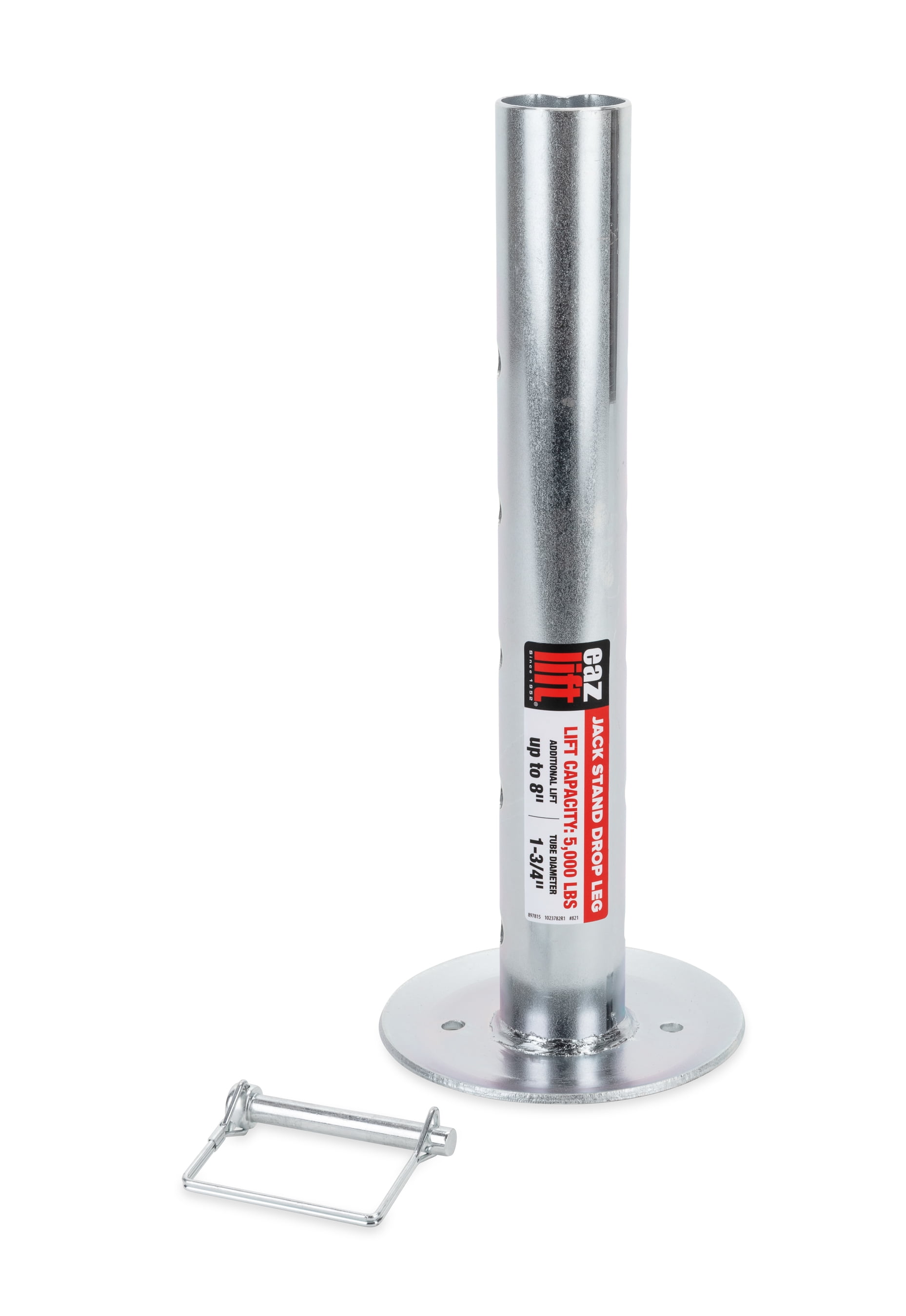 Camco Eaz-Lift Side Wind Camper/RV Jack Drop Leg | Features Adjustable Leg Height & 2,000 lbs Lift Capacity | Provides 1.5 to 9.5-Inches of Extra Height (50008)