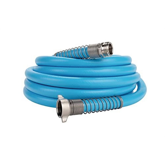 Camco EvoFlex 35-Foot Drinking Water Hose | Features an Extra Flexible Construction, Stainless Steel Strain Reliefs on Each Hose End, and is Ideal for RV and Marine Use (22595)