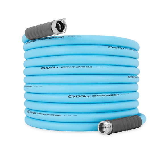 Camco EvoFlex 35-Foot RV Drinking Water Hose - Ultra-Flexible Design - PVC, Blue (22595)