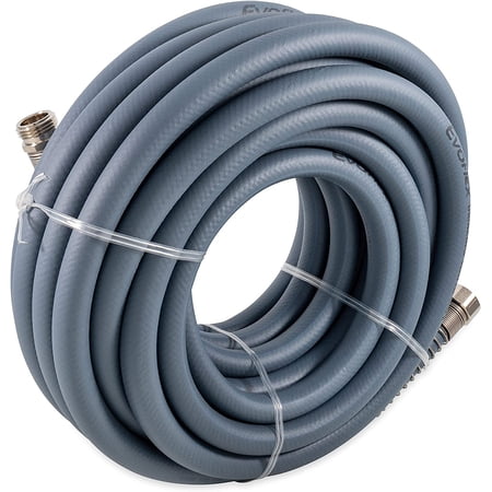 Camco EvoFlex 50-Foot Camper/RV Drinking Water Hose | Features an Extra Flexible Design with Stainless Steel Strain Relief Ends | Lead-Free, BPA-Free & Phthalate-Free | Slate (22584)