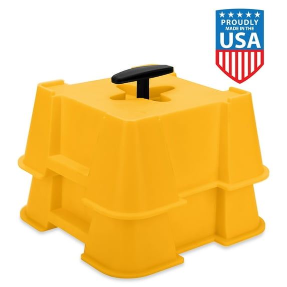 Camco FasTen RV Leveling Blocks - Supports Up to 8,000 Pounds - Yellow, 2-Pack (44539)