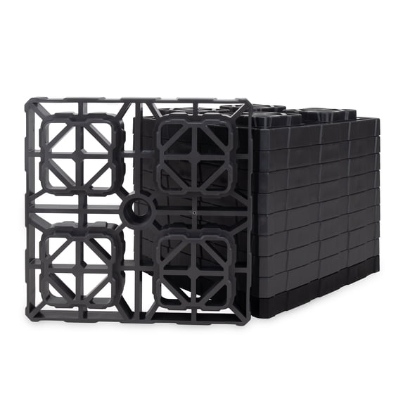 Camco 10 Pack Fasten XL RV Leveling Blocks, Interlocking Design, 10.5" x 10.5", Gray