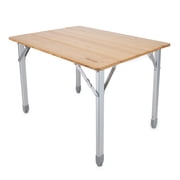 Camco Folding Bamboo Table, 18" - 25.5" Tall, Aluminum Legs 51895