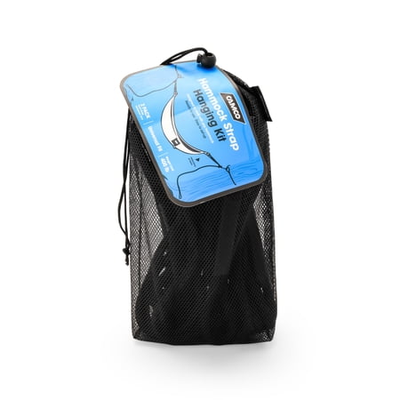 Camco Hammock Strap Kit | Features Adjustable Durable Nylon Ropes, Storage Bag, and Supports Up to 400lbs. | Black, Nylon (51242)