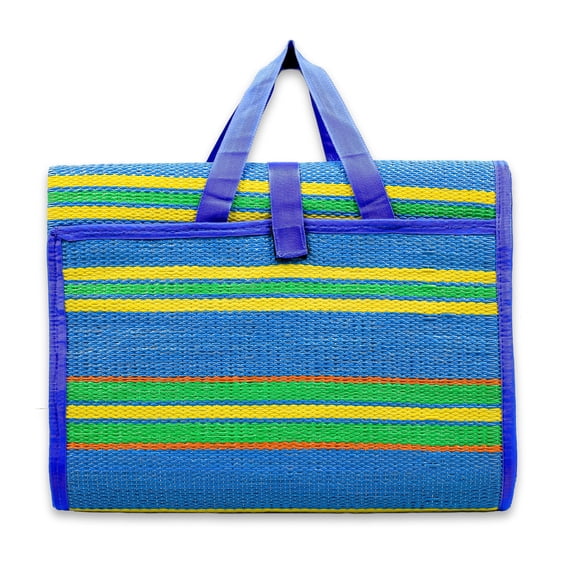 Camco Handy Mat with Strap, Perfect for Picnics, Beaches, RV and Outings, Blue/Green (42814)