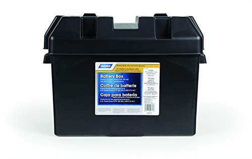 Camco Heavy Duty Large Battery Box with Straps and Hardware Group 27