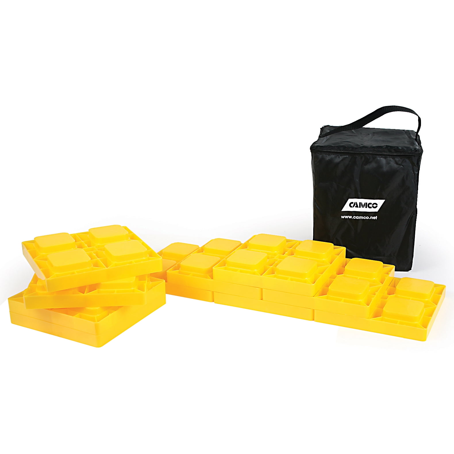 Camco Leveling Blocks Interlocking Design Yellow, 8.5inches x 8.5