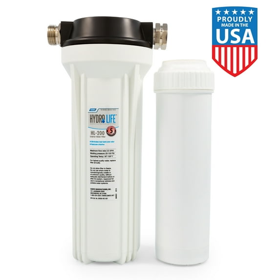 Camco Hydro Life RV Water Filter System - Granular Activated Carbon - White (52141)