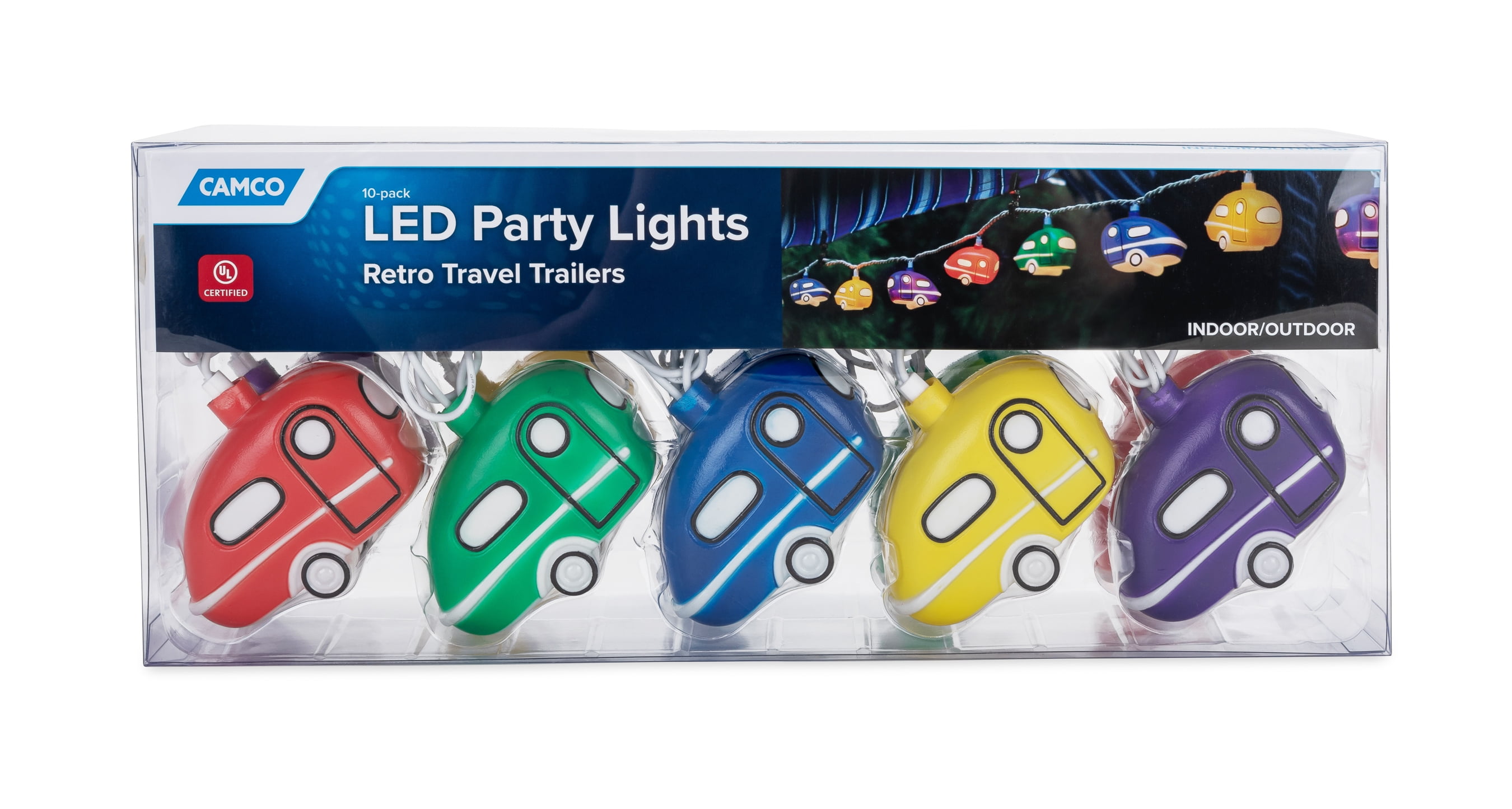 Camco LED Party Lights - Retro Travel Trailer - Multicolor (42655)