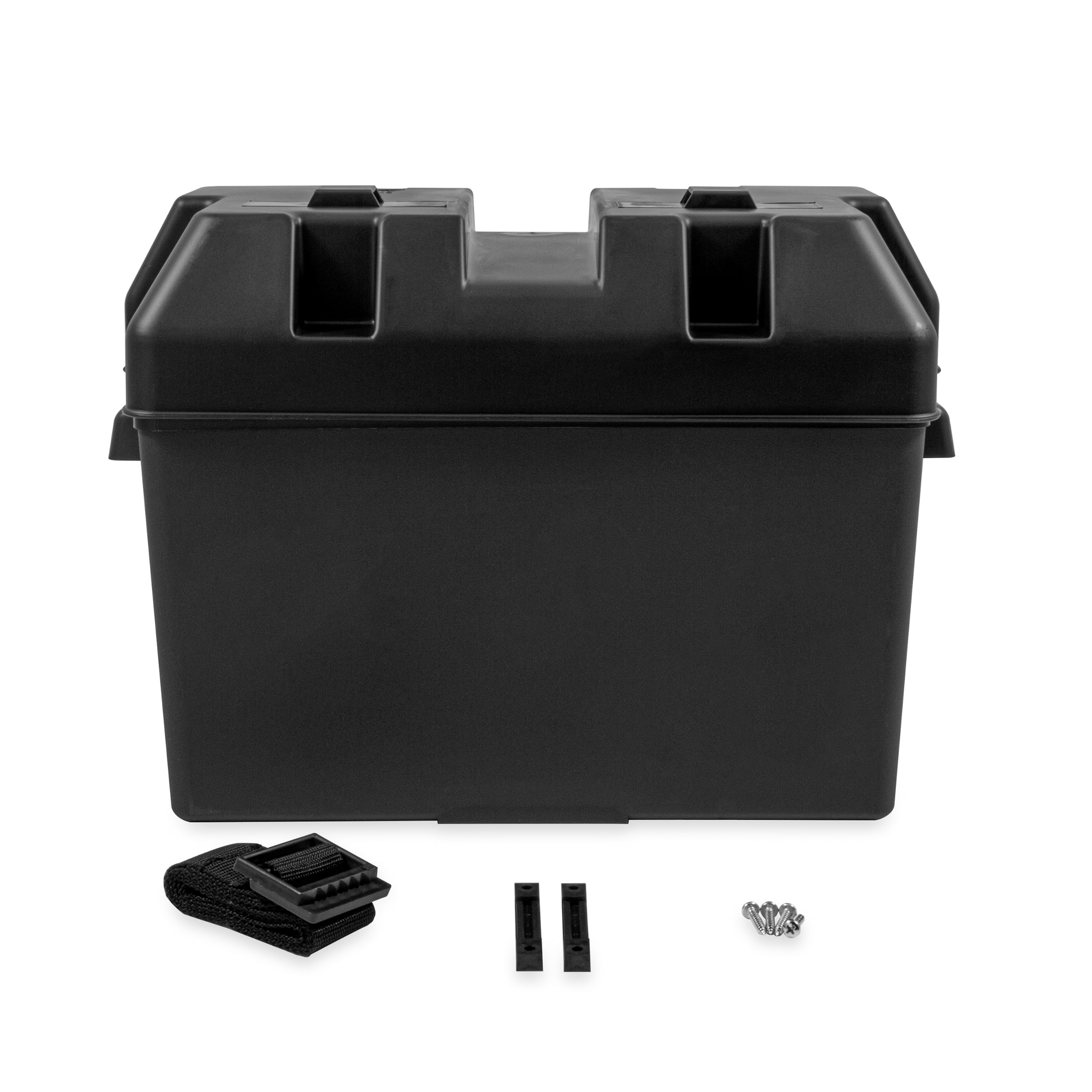 Camco Large Battery Box with Straps and Hardware - 27, 30, 31, for RV, Auto, and Marine Batteries, Inside 7-1/4" x 13-1/4" x 8-5/8", Black Walmart.com
