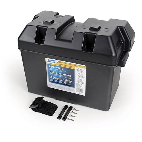 Camco Large Camper/RV Battery Box with Straps and Hardware Group 27