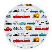 Camco Large Dinner Plate - Fun Retro (White, Multi) (53224)