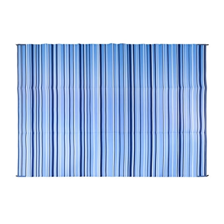Camco Large Reversible Outdoor Patio Mat - 9'x12' Blue/White (42865)