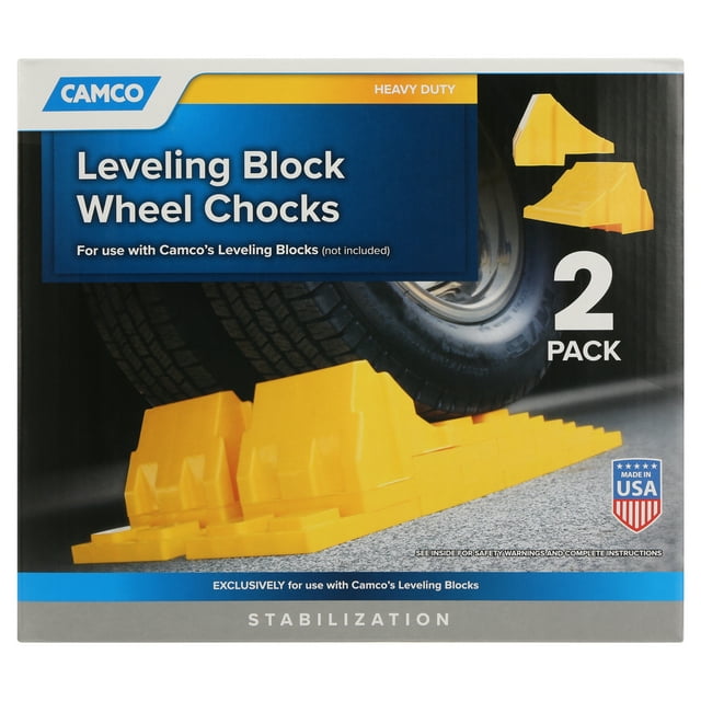 Camco Leaving Block Wheel Chocks, Yellow, 2-Pack - Walmart.com