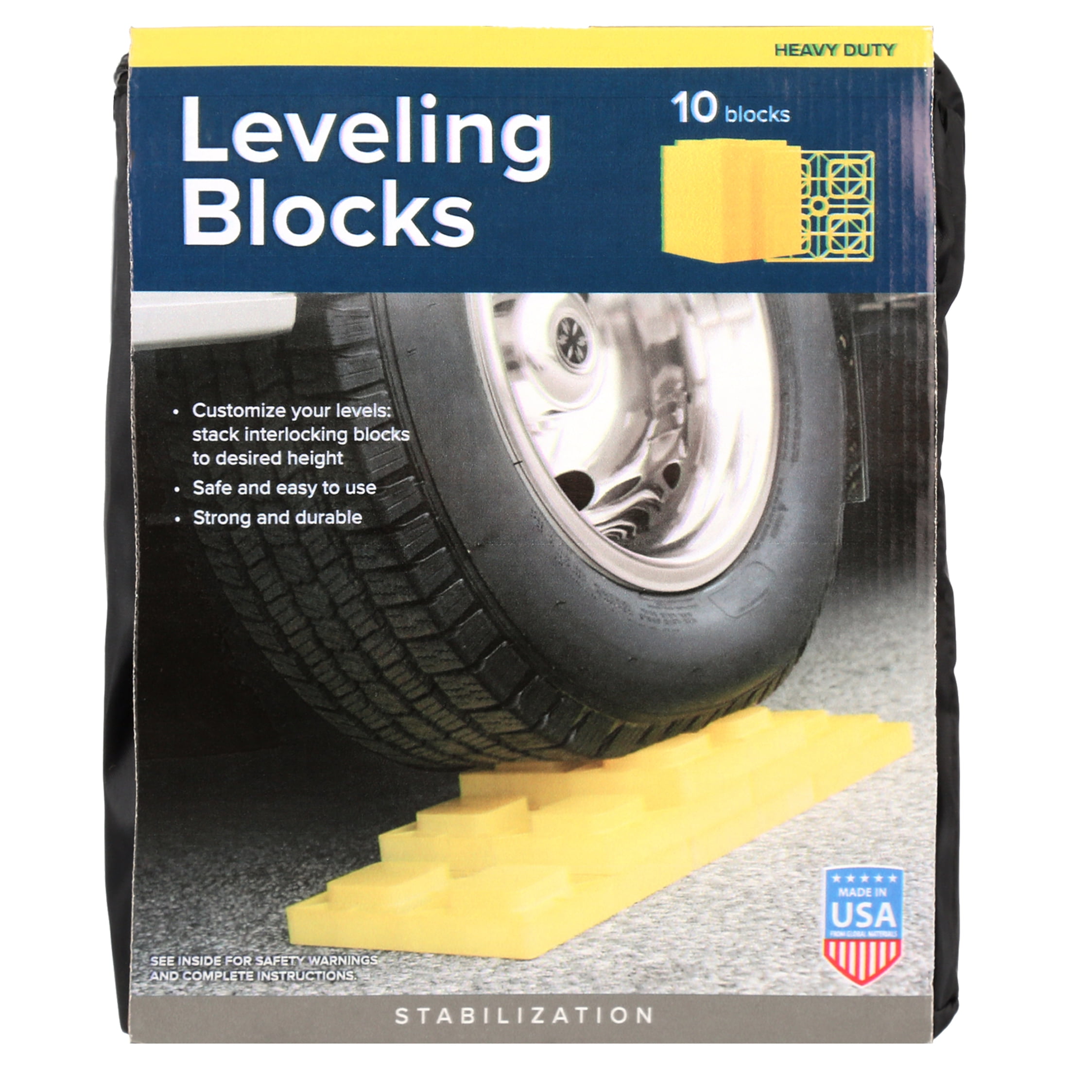Camco Stabilizer Leveling Blocks for Single & Dual Wheels, Hydraulic ...