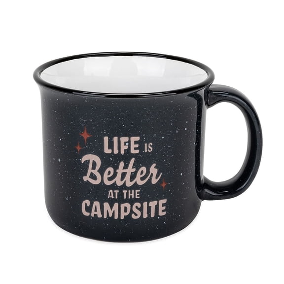 Camco Life is Better at The Campsite Ceramic Mug Microwave and Dishwasher Safe