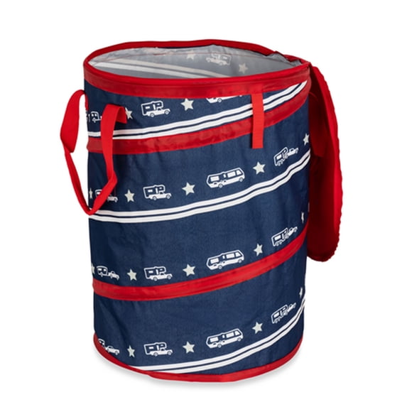 Camco Life Is Better at the Campsite Pop-Up Utility Container, 30-Gallon, Patriotic
