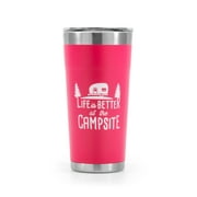Camco Life Is Better at The Campsite Stainless Steel 20 oz. Tumbler with Double Wall Insulation | Cool Blue (53057)