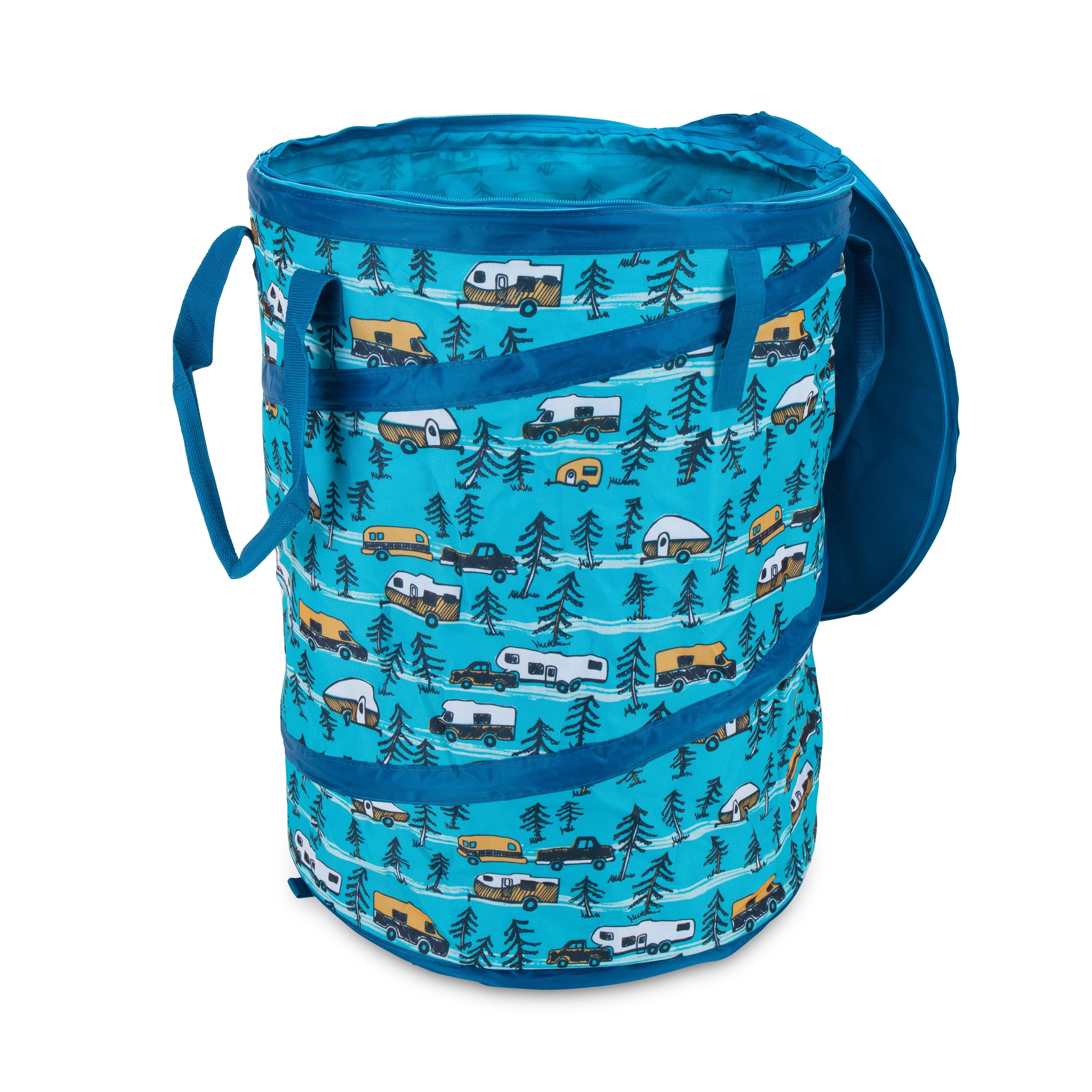 Camco Life is Better at the Campsite Pop-Up Container - Picnic Trash Can - 18 by 24-in, Teal (42987)