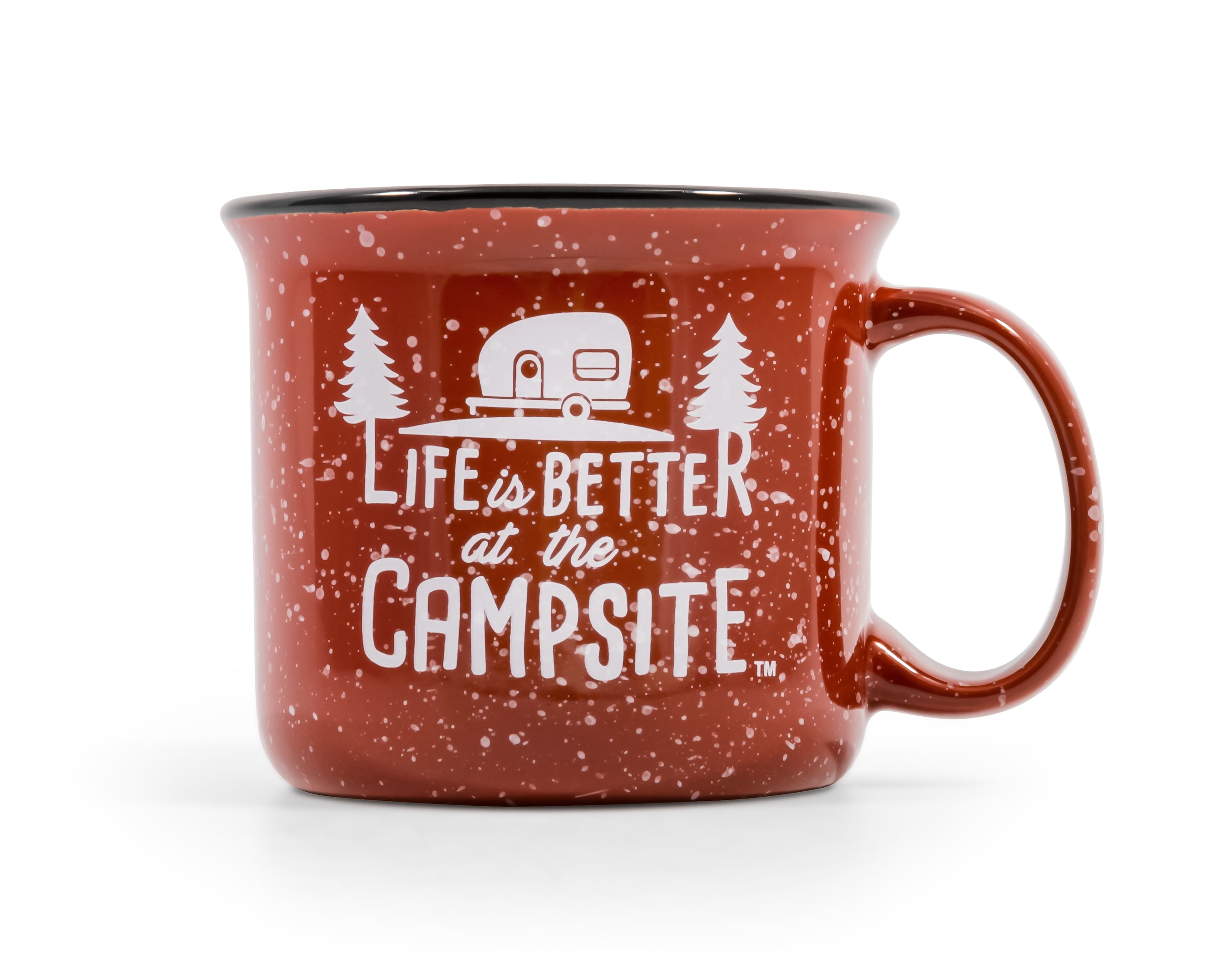 Camco 12-teiliges Camping-Geschirr Set – „Life Is Better At The Campsite“ Design, Melamin, Bruchfest & BPA-frei
