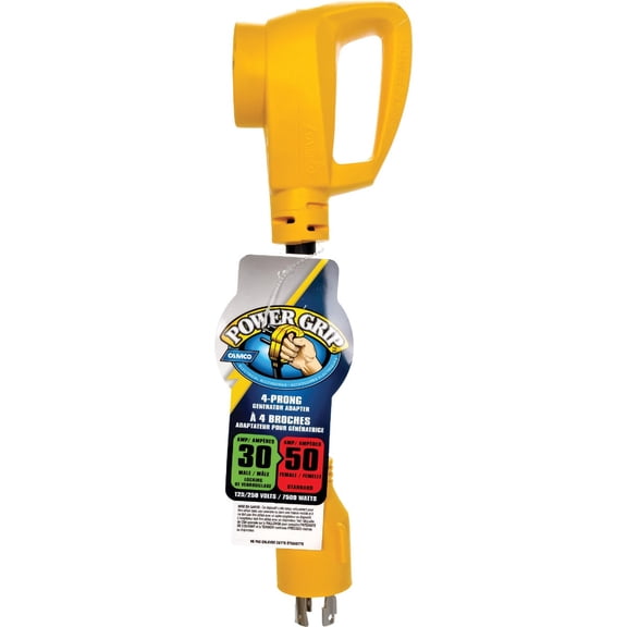 Camco Mfg. Inc./RV Camco Power Grip 30/50A Dogbone RV Generator Adapter - Pack of 6