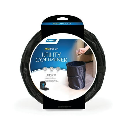 Camco Mini Collapsible Utility Container with Zip to Close Lid - Simple Setup and Easy Storage, Great Reusable Recycle Bag, Perfect for Camping, Cookouts, and Outdoor Events (42903)