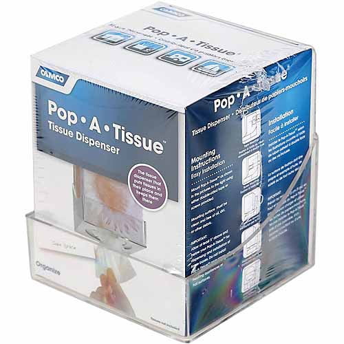Camco Pop-A-Tissue Clear Wall Mount RV Camper Tissue Dispenser