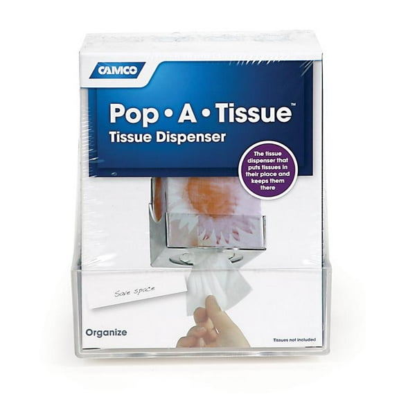 Camco Pop-A-Tissue Clear Wall Mount RV Camper Tissue Dispenser