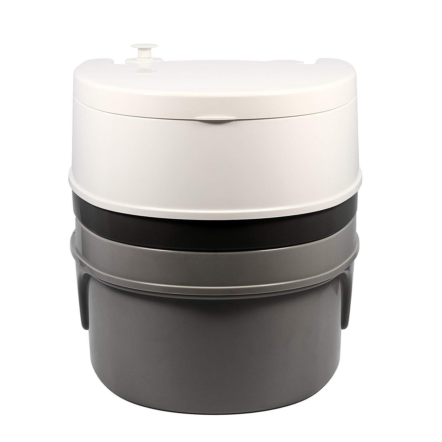 Camco Portable Travel Toilet, 5.3 Gallon Detachable Holding Tank, Larger Seat (41545)