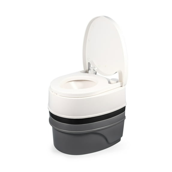 Camco Portable Travel Toilet, 5.3 Gallon Detachable Holding Tank, Larger Seat (41545)