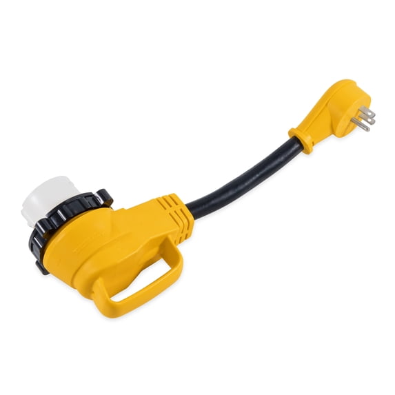 Camco Power Grip 12-inch Dogbone RV Electrical Adapter - 125 Volts - 1875 Watts (55638)