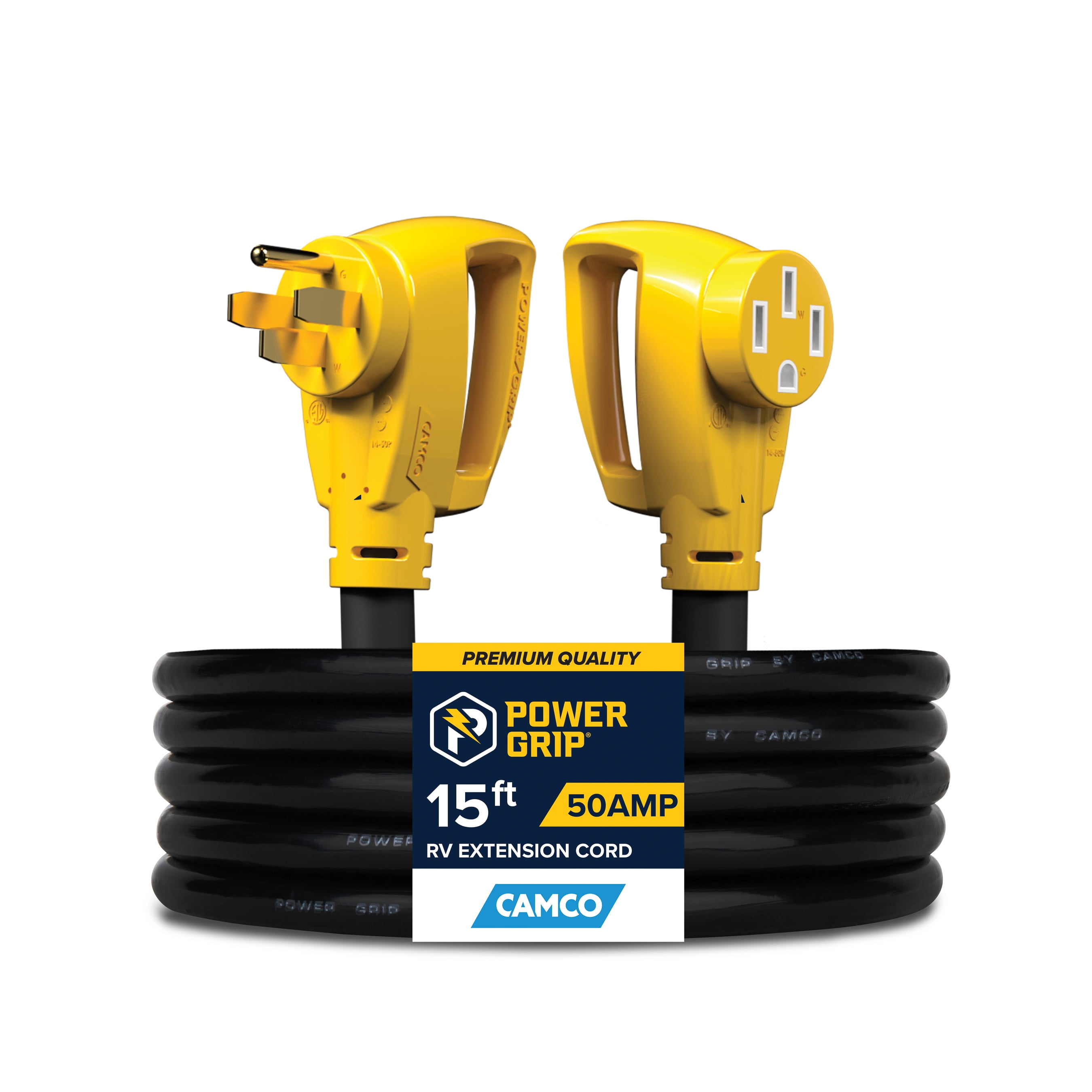 Camco Power Grip 15-Foot 50-Amp RV Extension Cord 125-250 Volts / 12500 Watts (55194)