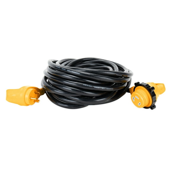 Camco PowerGrip Camper/RV 30-Amp Power Cord | Rated for 125 Volts/3750 Watts, 50-Foot (55525)