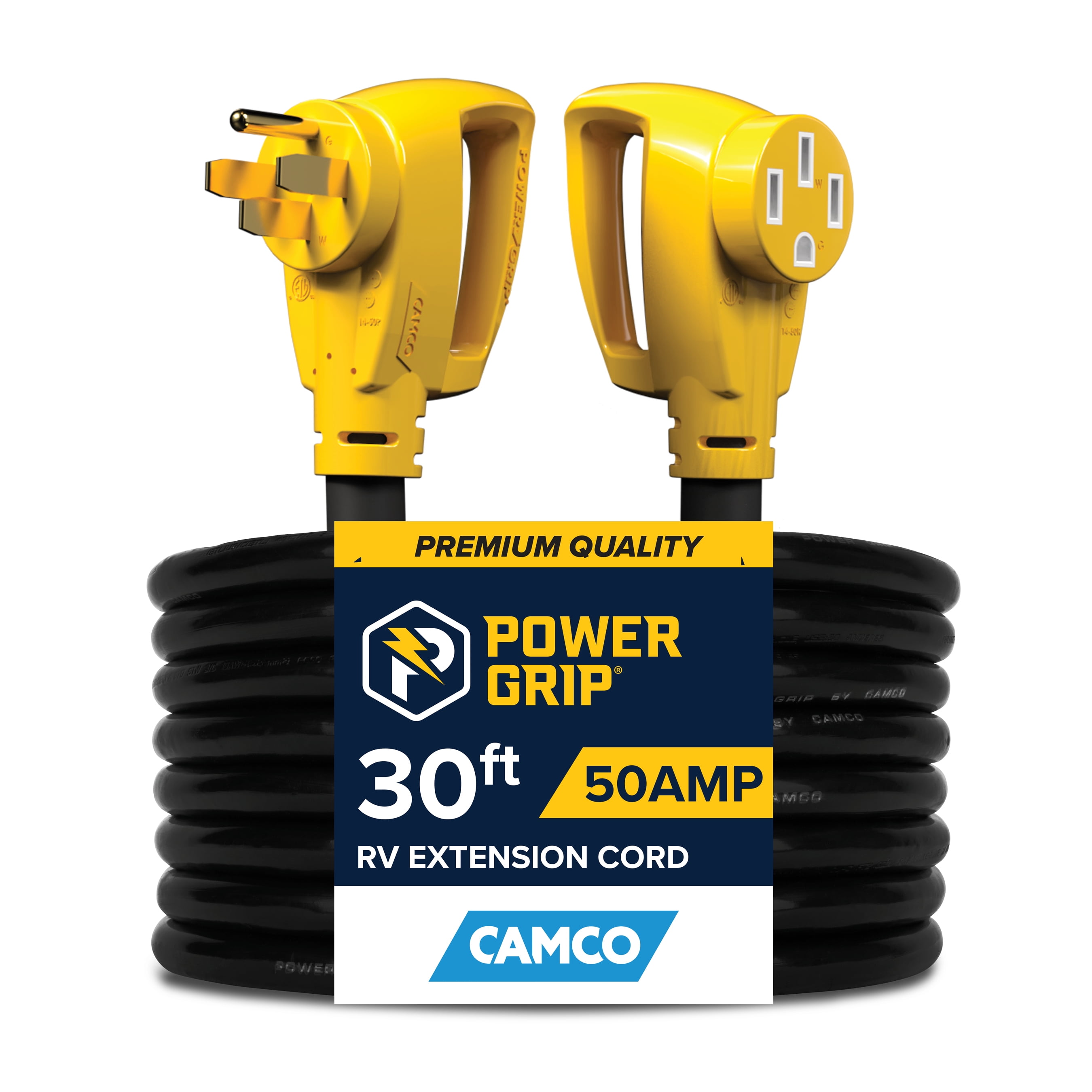 Camco PowerGrip Camper/RV 15-Foot Extension Cord  50-Amp, Rated for  125/250 Volts/12500 Watts (55194) 