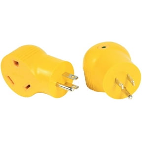 Camco PowerGrip Camper/RV 90-Degree Electrical Adapter | 125 Volts/1875 Watts (55325)