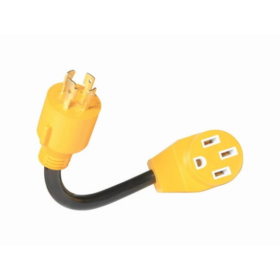 Camco PowerGrip Camper/RV Generator Adapter | Rated for 7500 Watts & 125/250 Volts, 12-Inches (55422)