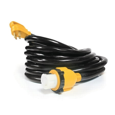 Camco PowerGrip Camper/RV Power Cord | 50-Amp Standard Male/50-Amp Locking Female, 25-Foot (55542)