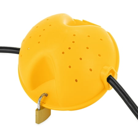 Camco PowerGrip Camper/RV Power Lock | Secure Cables and Adapters | Polyethylene, Yellow (55000)