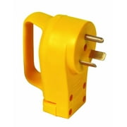 Camco PowerGrip Camper/RV Replacement Plug | Replace a 30-Amp Plug on Extension Cord | Polyvinyl Plastic, Yellow (55242)