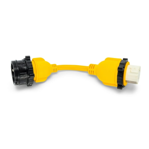 Camco PowerGrip Locking Adapter | 30-Amp Male/50-Amp Female, 12-Inch (55615)