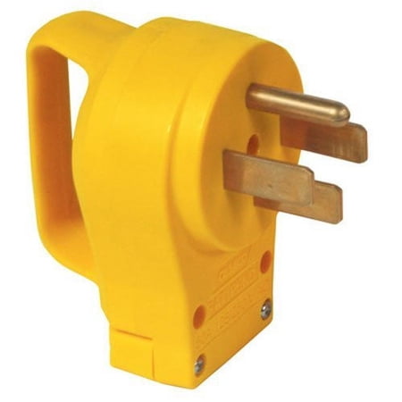 Camco PowerGrip Replacement Plug 55255 - 50A Male, Yellow, Camper Replacement Plug