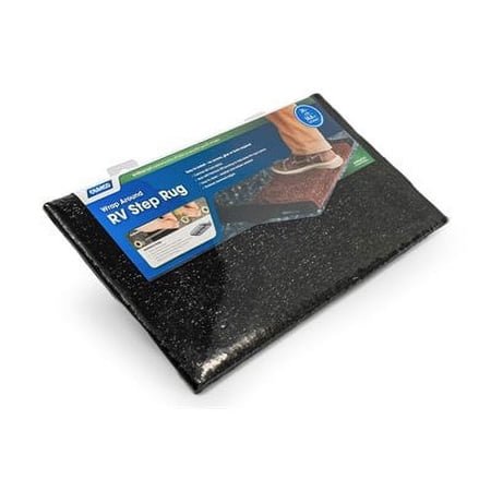 Camco Premium Wrap-Around RV Step Rug | Measures 22-inches by 20-inches | Black (42936)
