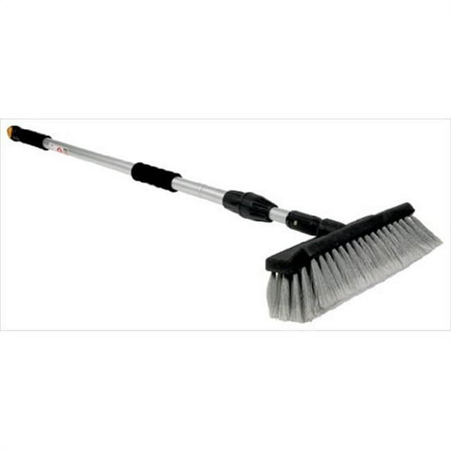 Camco  RV Flow-Through Wash Brush with Adjustable Handle, Adjusts from 43-inches to 71-inches Long, Black and Silver (43633)