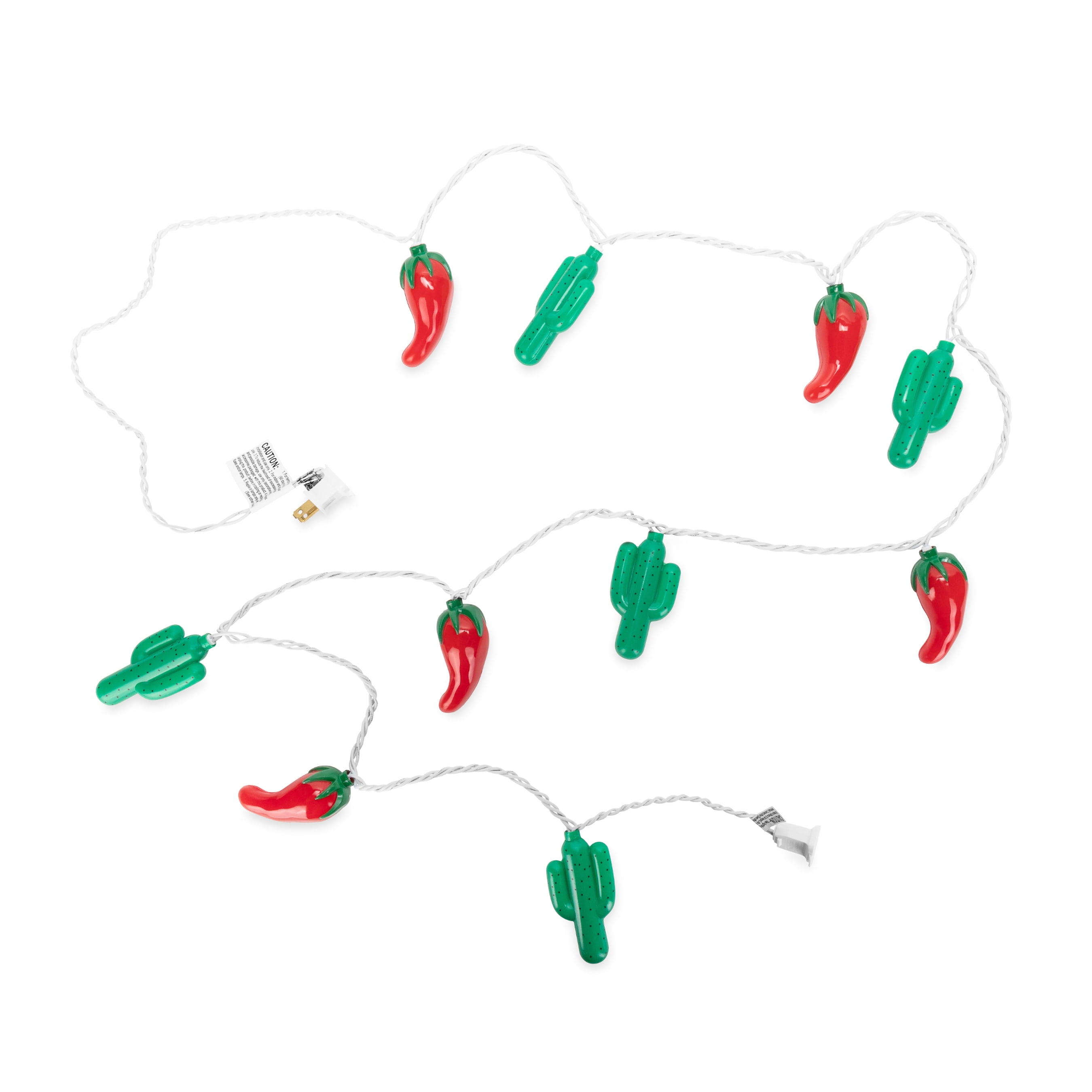 Multicolor Chili and Cactus 8-Foot Outdoor Party Lights