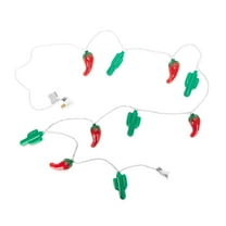 Camco RV Party Lights - Chili and Cactus - 120 Volt - Multicolor, 8-Foot Strand (42659)