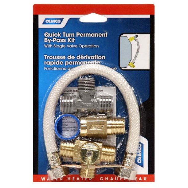 Camco RV Quick Turn ByPass Kit, Made with a Reinforced Nylon Hose
