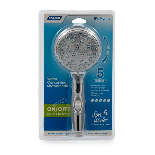 Camco RV Shower Head Features on/off Switch, an Ergonomical Design
