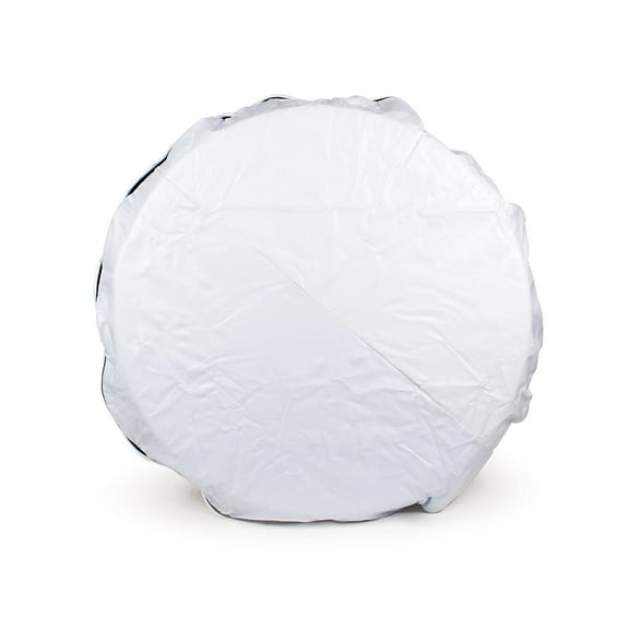 Camco RV Spare Tire Cover | Fits 28-inch Diameter Wheels | Vinyl, Arctic White (45345)